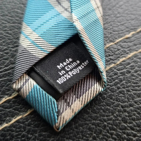 Blue Plaid Dockers Mens Tie - Picture 5 of 6